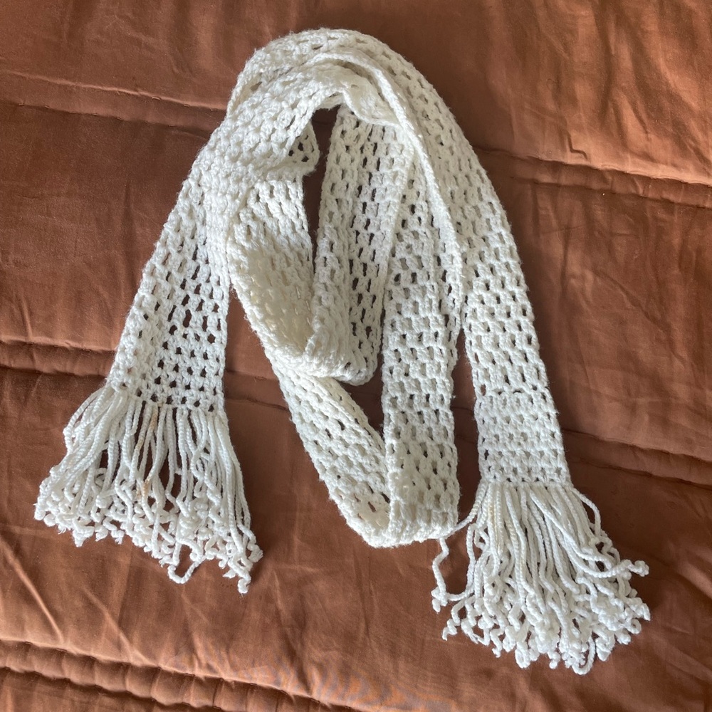 White Knit Scarf